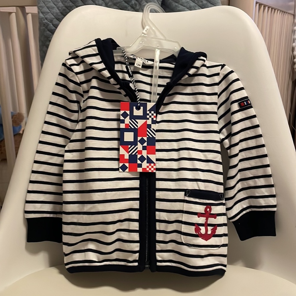New Batela hooded striped sweatshirt with zipper